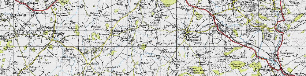 Old map of Banbury Hill in 1945