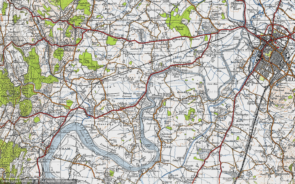 Old Map of Historic Map covering Bridgemacote in 1947
