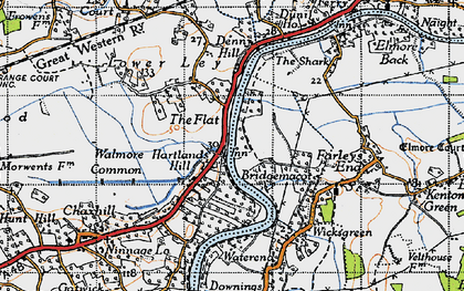 Old map of Bridgemacote in 1947