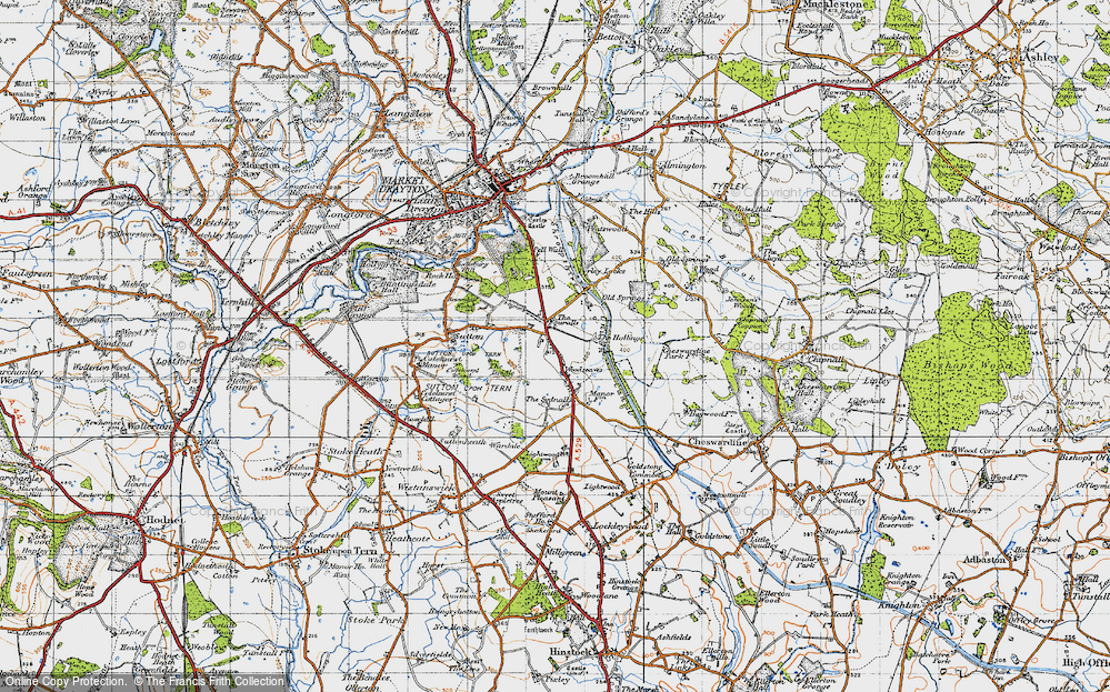 Old Map of The Four Alls, 1947 in 1947