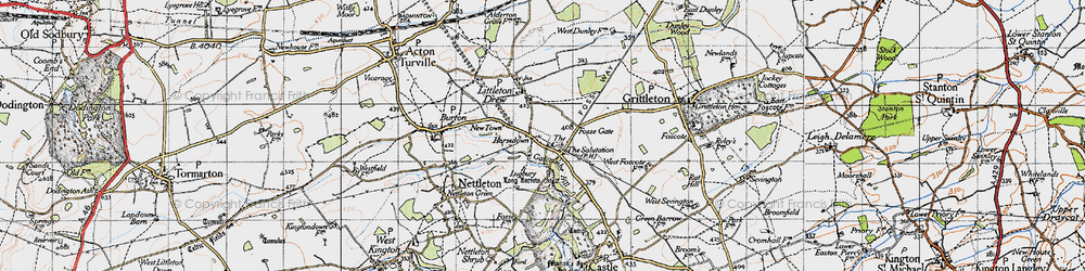 Old map of The Gibb in 1946