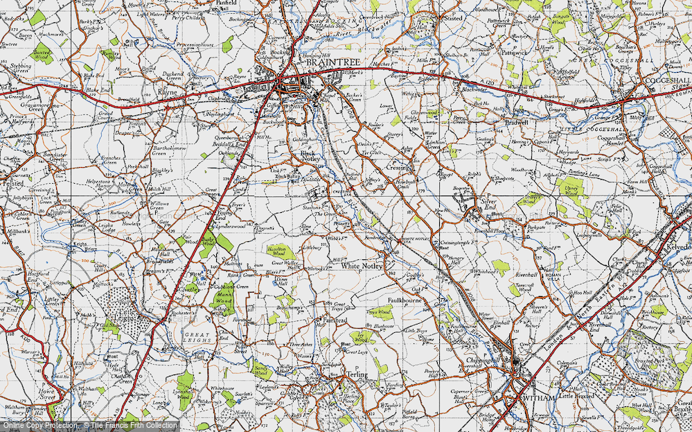 Old Map of The Green, 1945 in 1945