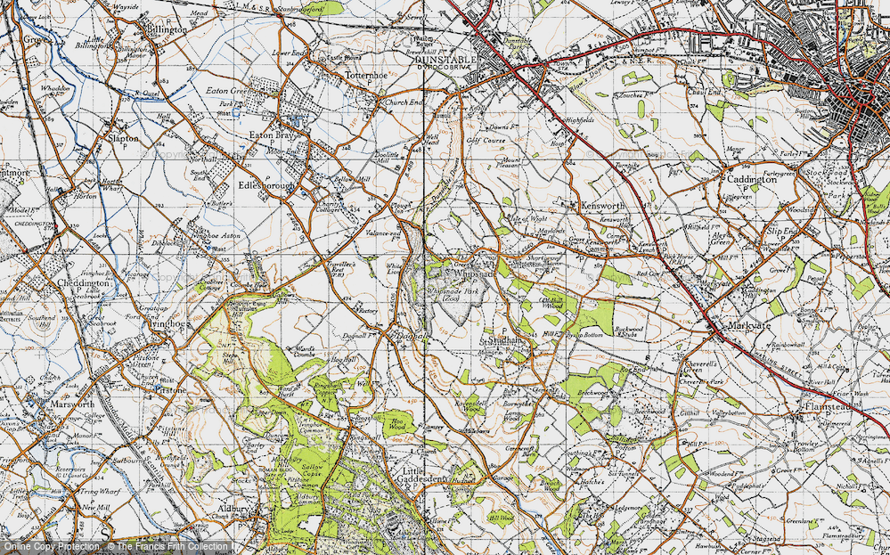 Old Map of Historic Map covering White Lion in 1946