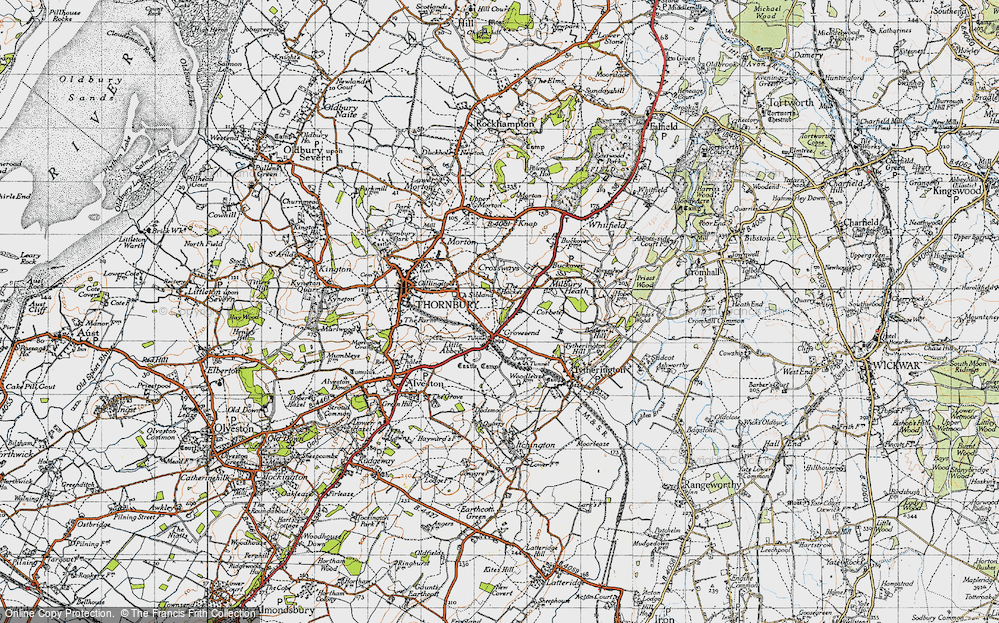 Old Map of Historic Map covering Grovesend in 1946