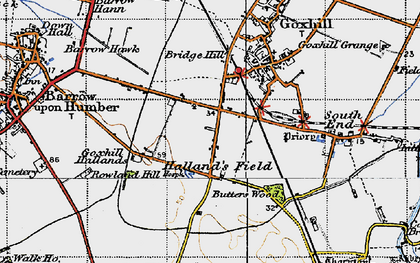 Old map of The Hallands in 1947