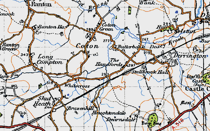 Old map of The Handfords in 1946