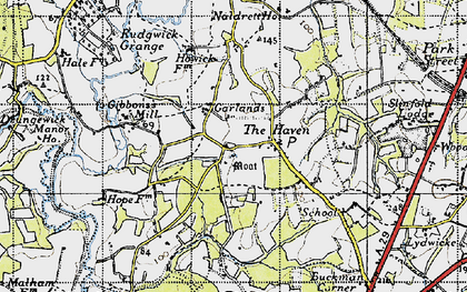 Old map of Gibbons Mill in 1940