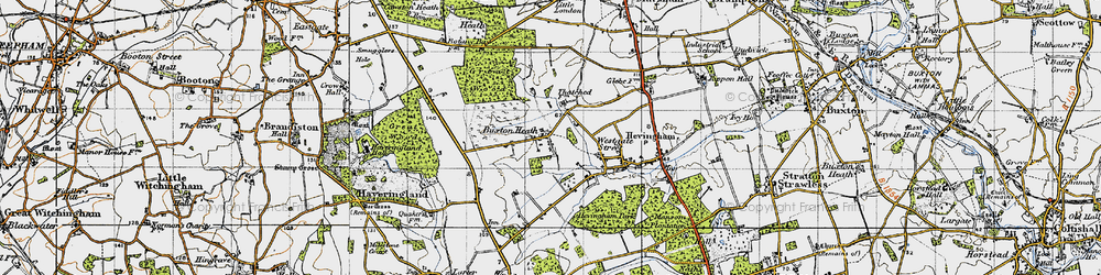 Old map of The Heath in 1945