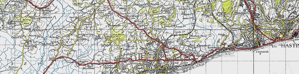 Old map of The Highlands in 1940