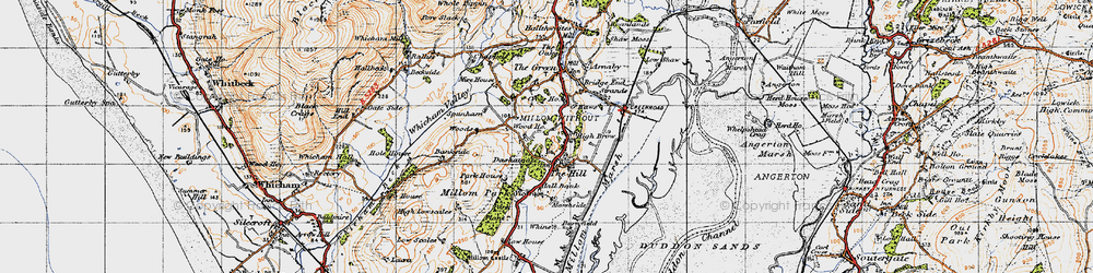 Old map of Whicham Valley in 1947