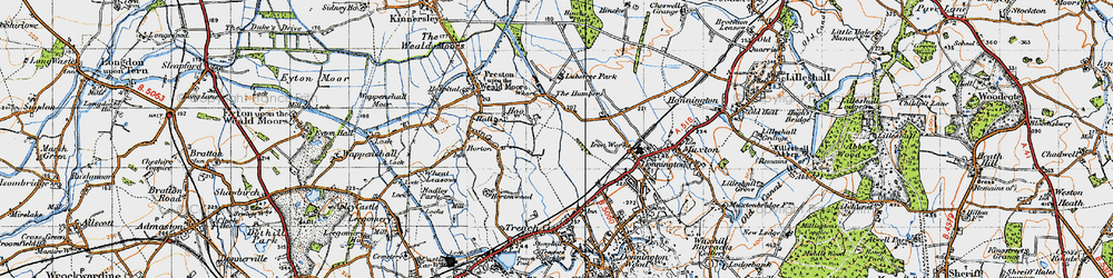 Old map of The Humbers in 1946