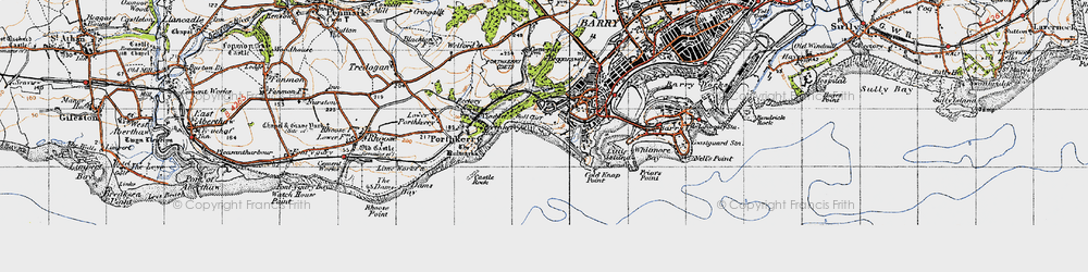 Old map of Bull Cliff in 1947