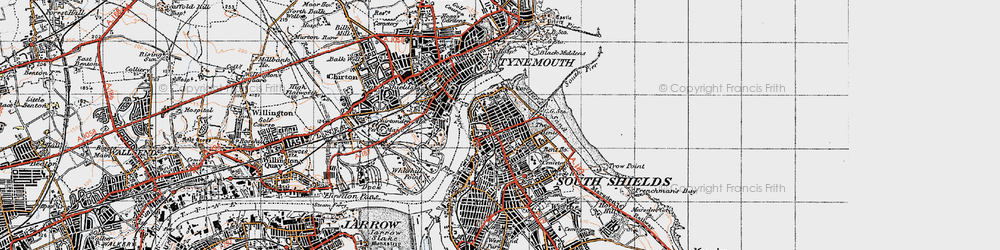 Old map of The Lawe in 1947