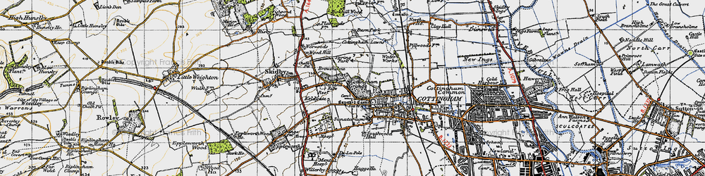 Old map of Burn Park in 1947
