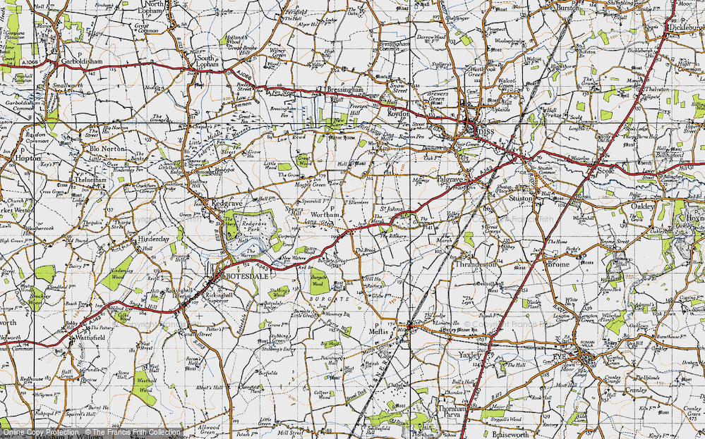 Old Map of Historic Map covering Ellesmere in 1946