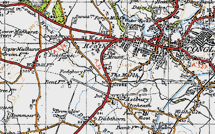 Old map of Astbury Mere in 1947