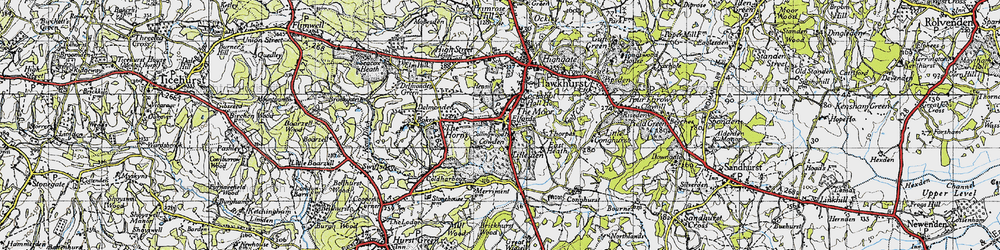 Old map of The Moor in 1940