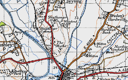Old map of The Mythe in 1946
