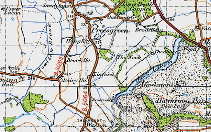 Old map of Hawkstone Park in 1947
