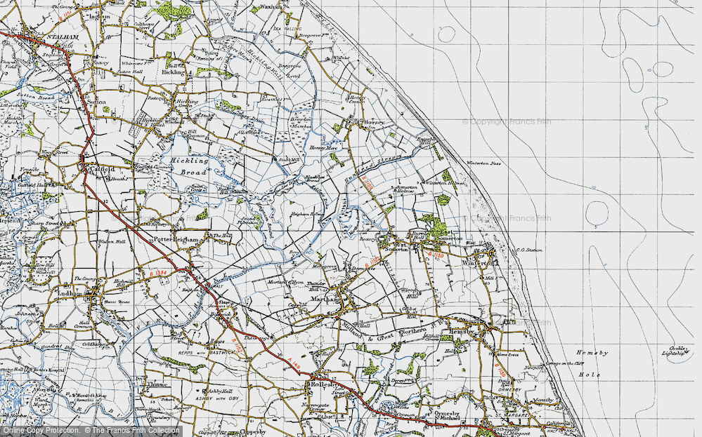 Old Map of The Norfolk Broads, 1945 in 1945