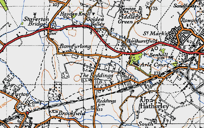 Old map of The Reddings in 1946