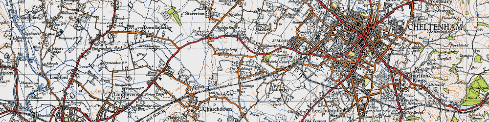 Old map of The Reddings in 1946