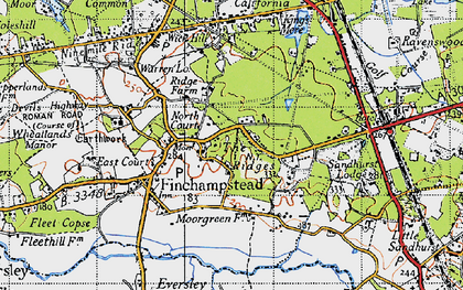 Old map of The Ridges in 1940