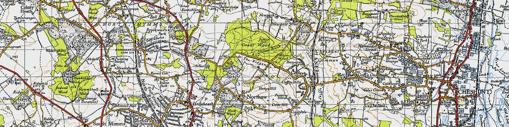 Old map of The Ridgeway in 1946