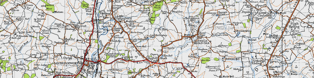 Old map of The Ryes in 1946