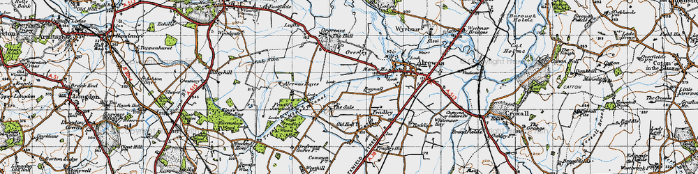Old map of Bagnall in 1946
