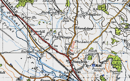 Old map of The Shruggs in 1946
