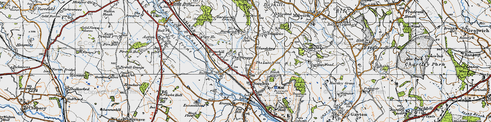 Old map of The Shruggs in 1946