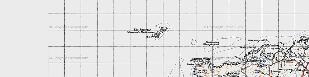 Old map of The Skerries in 1947