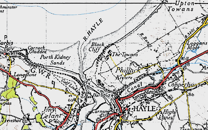 Old map of The Towans in 1946