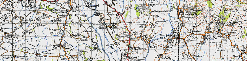 Old map of The Twittocks in 1947