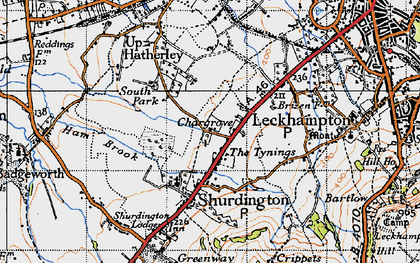 Old map of The Tynings in 1946