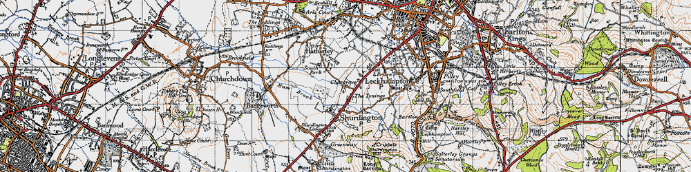 Old map of The Tynings in 1946