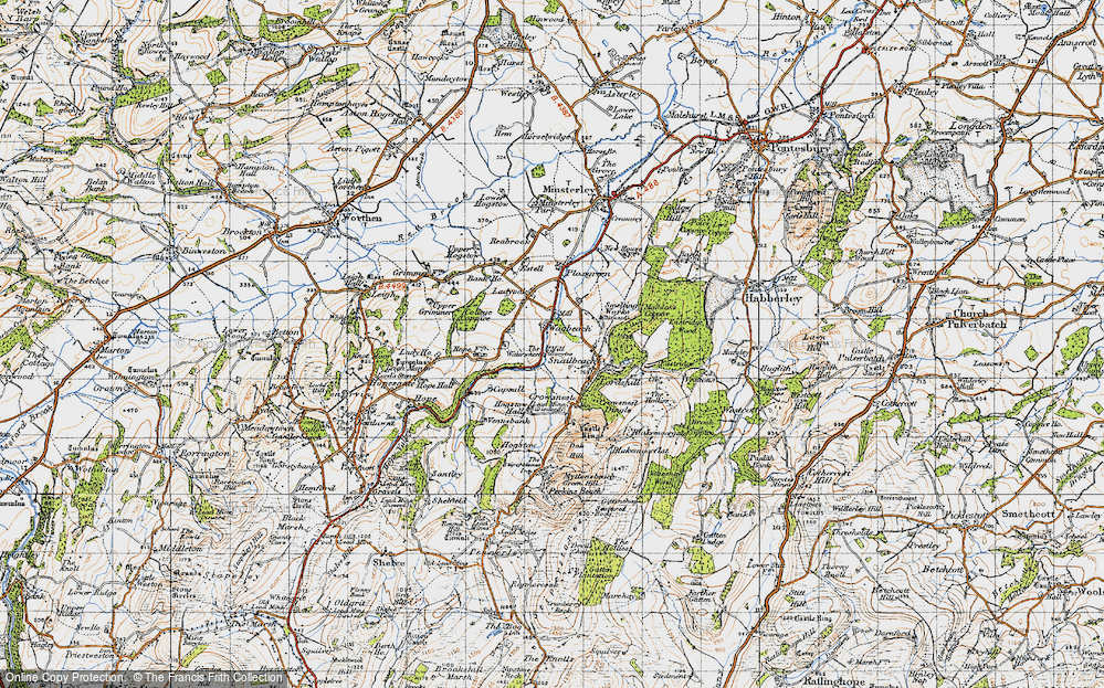 Old Map of The Waterwheel, 1947 in 1947