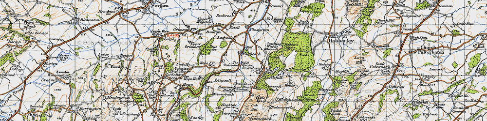 Old map of The Waterwheel in 1947