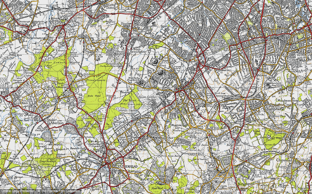 Old Map of The Wells, 1945 in 1945
