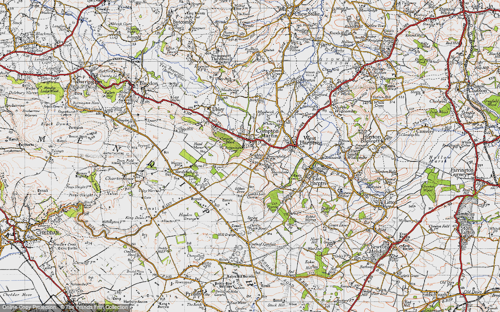 Old Map of The Wrangle, 1946 in 1946