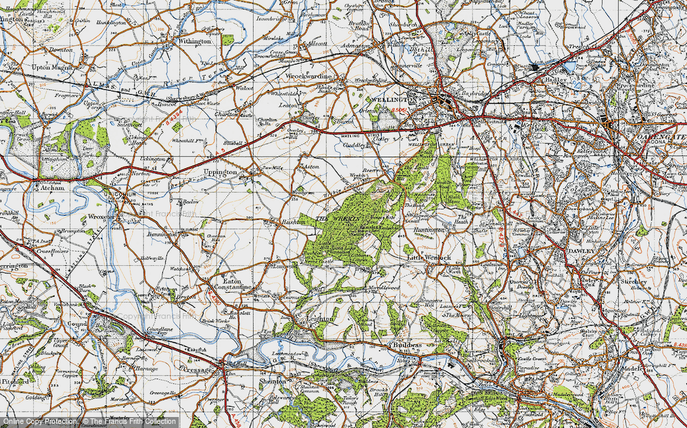 Old Map of The Wrekin, 1947 in 1947