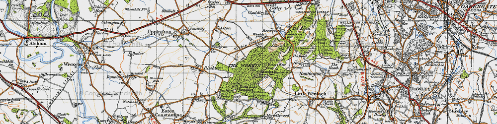 Old map of The Wrekin in 1947