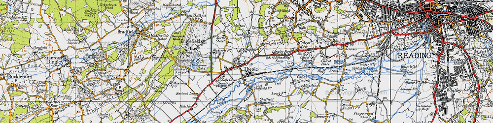 Old map of Theale in 1945