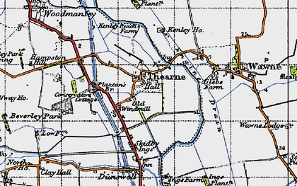 Old map of Thearne in 1947