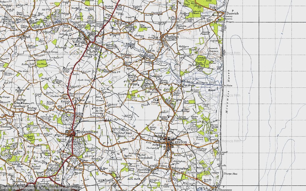 Old Map of Theberton, 1946 in 1946