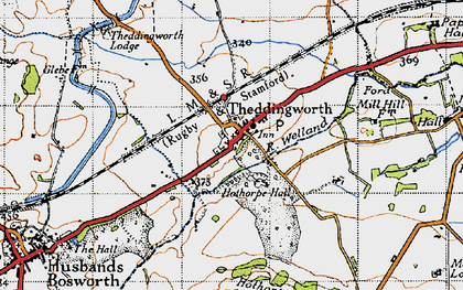 Old map of Theddingworth in 1946