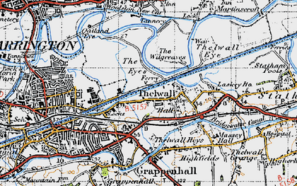 Old map of Thelwall in 1947