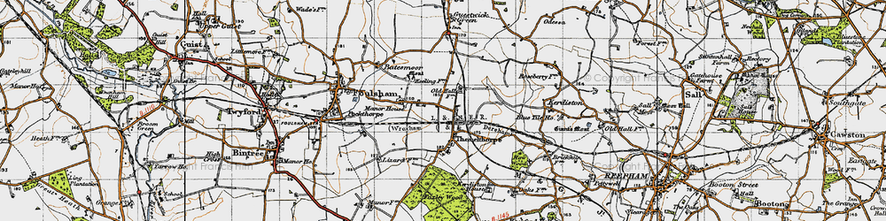 Old map of Themelthorpe in 1946