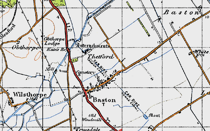 Old map of Thetford in 1946